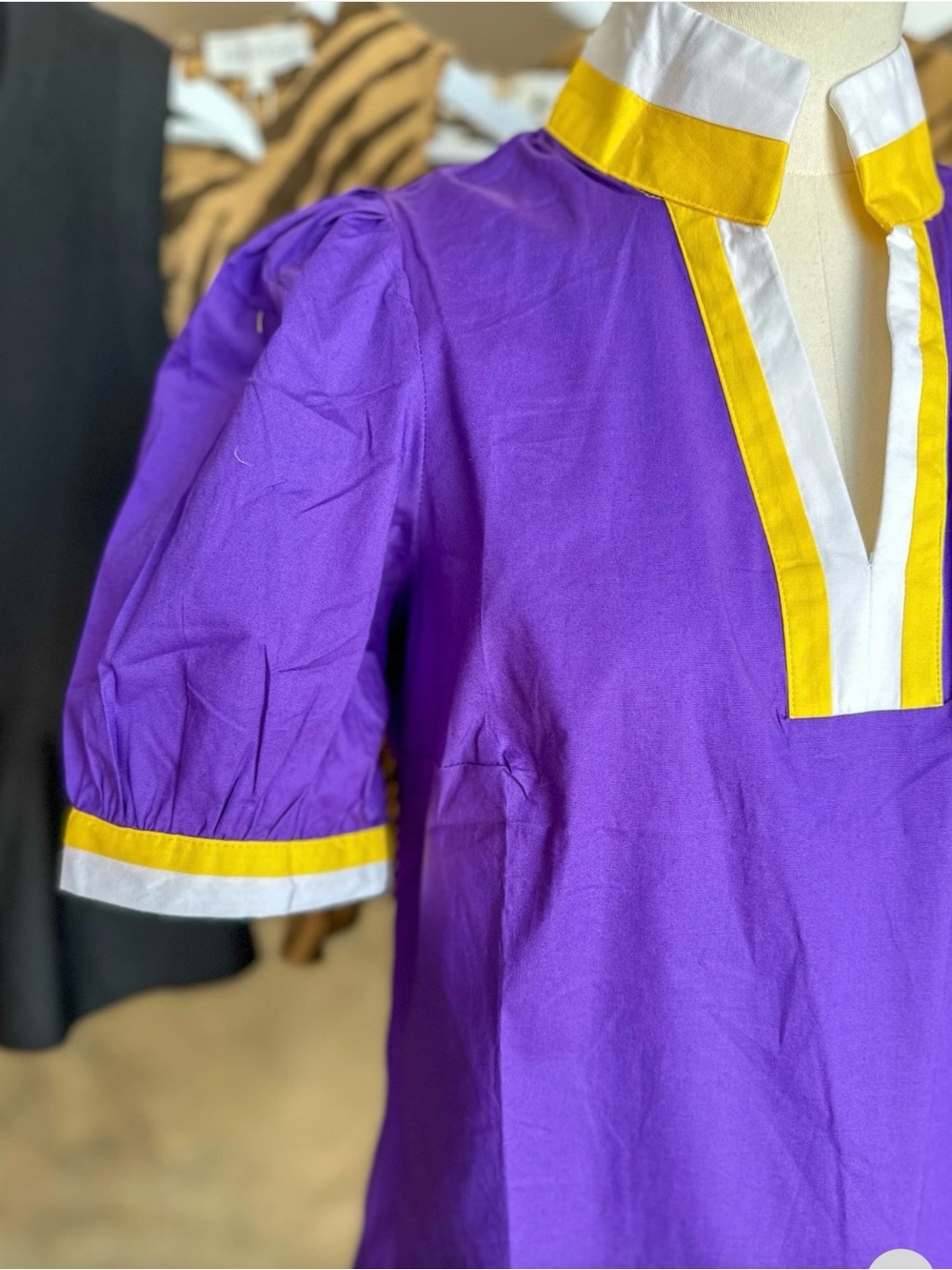 Mary Square Tricia Top Purple/Gold - Picture 4 of 7
